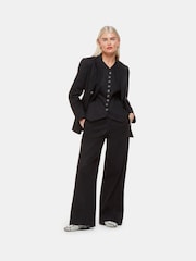 Whistles Black Petite Linen Blend Lindsey Blazer - Image 3 of 5
