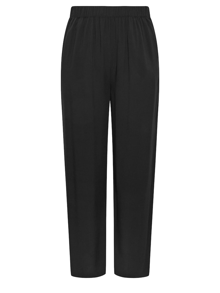Yours Curve Black Elasticated Wide Leg Trousers - Image 5 of 5
