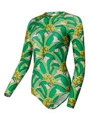 Regatta Green Orla Kiely Long Sleeve Swimsuit - Image 8 of 8