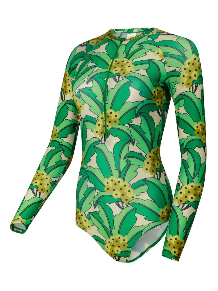 Regatta Green Orla Kiely Long Sleeve Swimsuit - Image 8 of 8