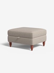 MADE.COM Textured Weave Natural Orson Footstool - Image 1 of 3