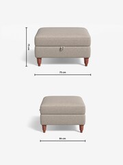 MADE.COM Textured Weave Natural Orson Footstool - Image 3 of 3