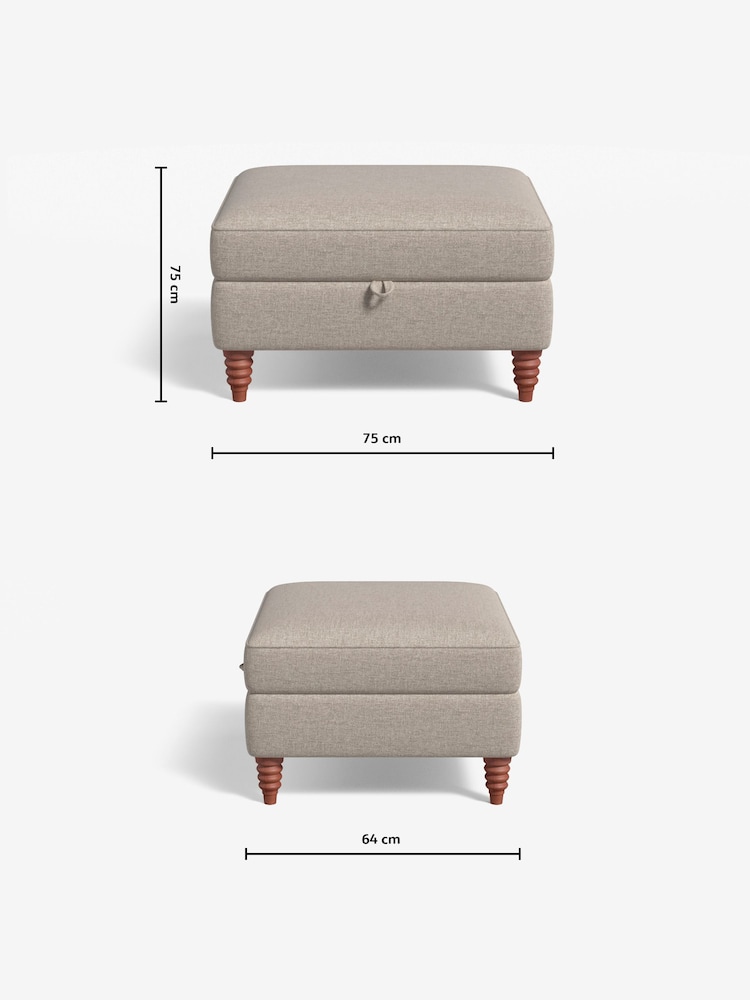 MADE.COM Textured Weave Natural Orson Footstool - Image 3 of 3