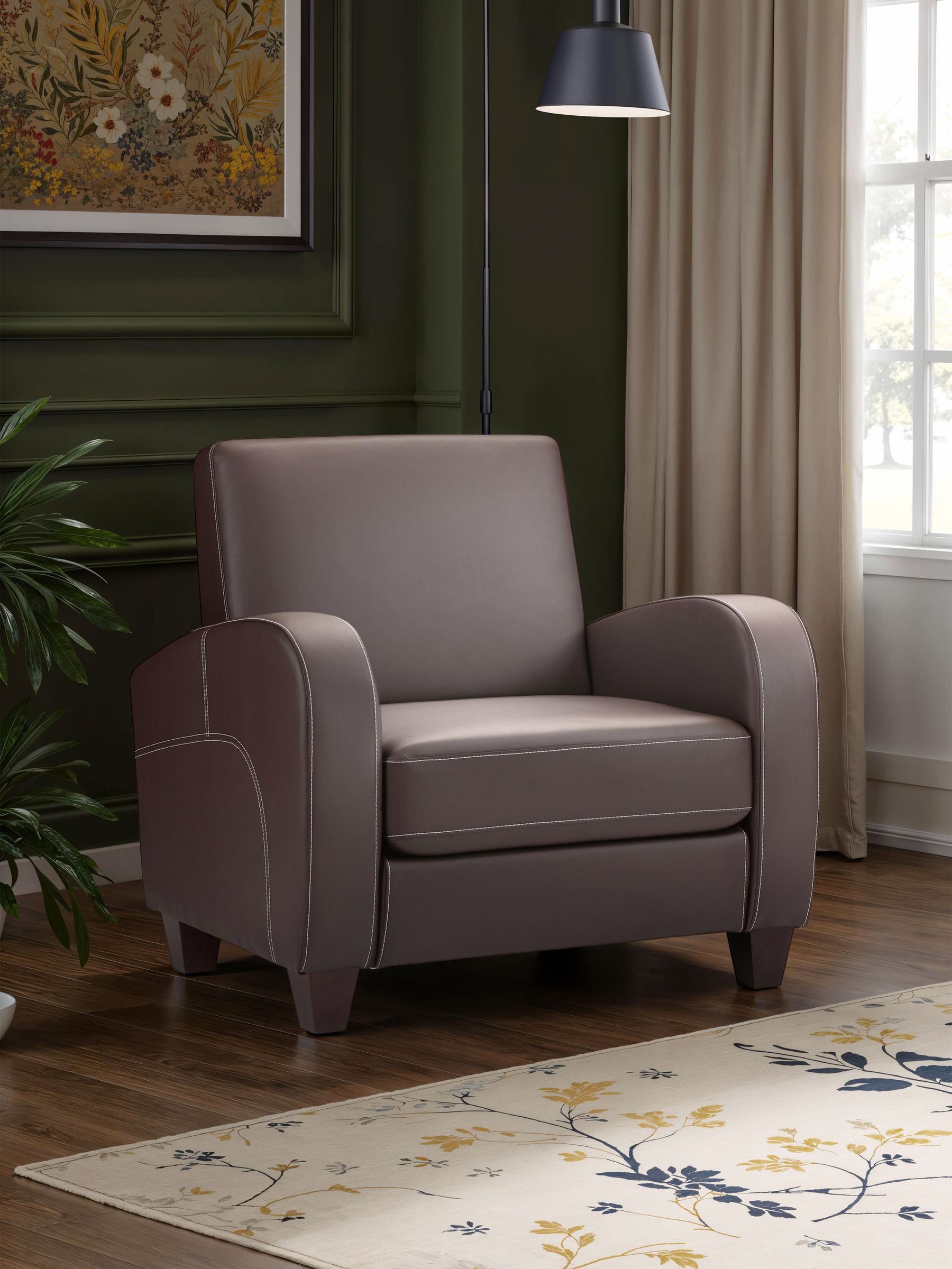 Julian Bowen Unisex Chestnut Brown Vivo Faux Leather Chair