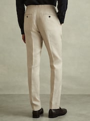 Reiss Halgas Linen Side Adjuster Modern Fit Trousers - Изображение 5 из 6