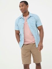 FatFace Banana Blue Leaf Print Shirt - Image 1 of 5