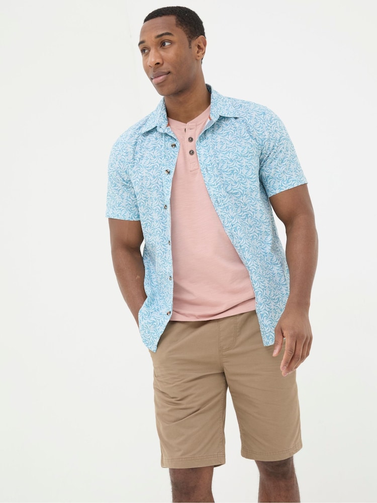 FatFace Banana Blue Leaf Print Shirt - Image 1 of 5