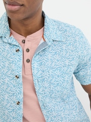 FatFace Banana Blue Leaf Print Shirt - Image 3 of 5