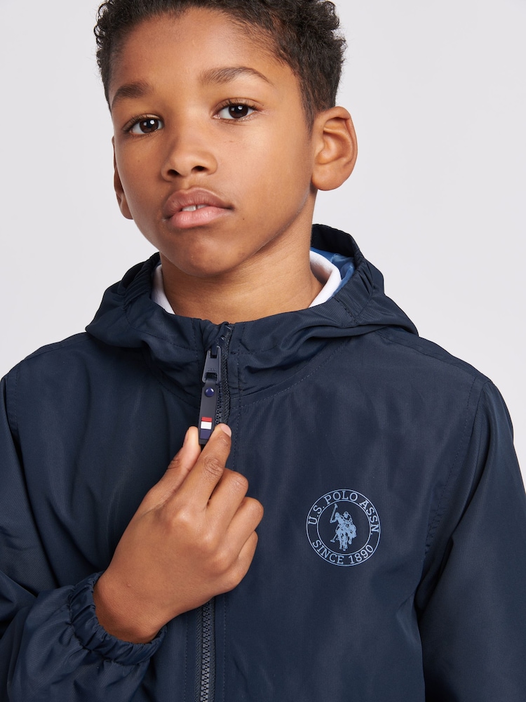 U.S. Polo Assn. Blue Boys Hooded Windbreaker - Image 2 of 5