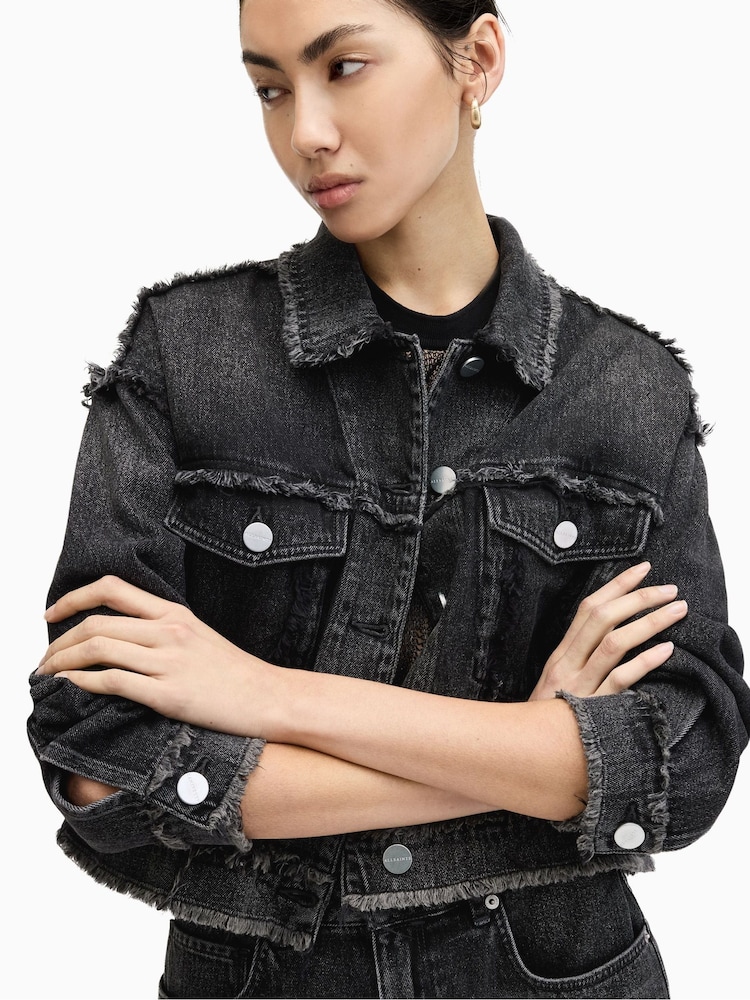 AllSaints Black Fray Claude Jacket - Image 2 of 8