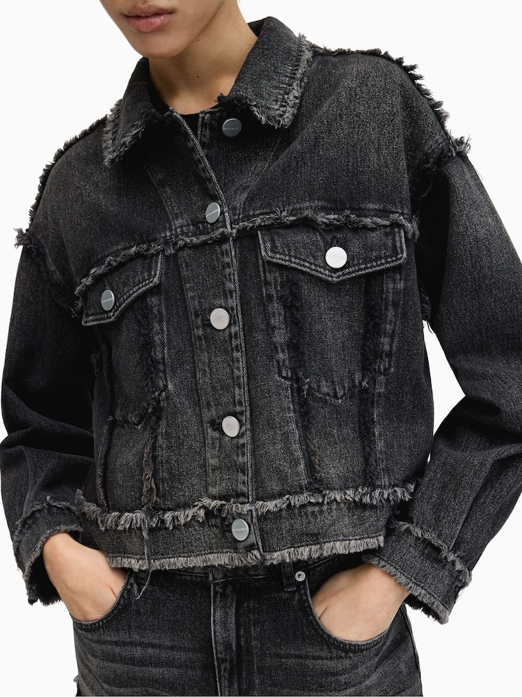 AllSaints Black Fray Claude Jacket - Image 5 of 8