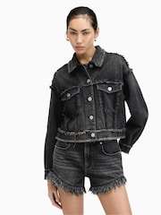 AllSaints Black Fray Claude Jacket - Image 6 of 8