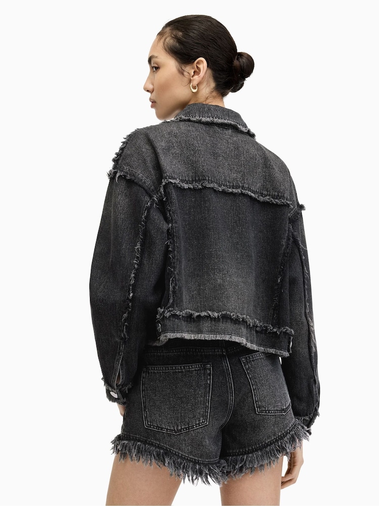 AllSaints Black Fray Claude Jacket - Image 7 of 8