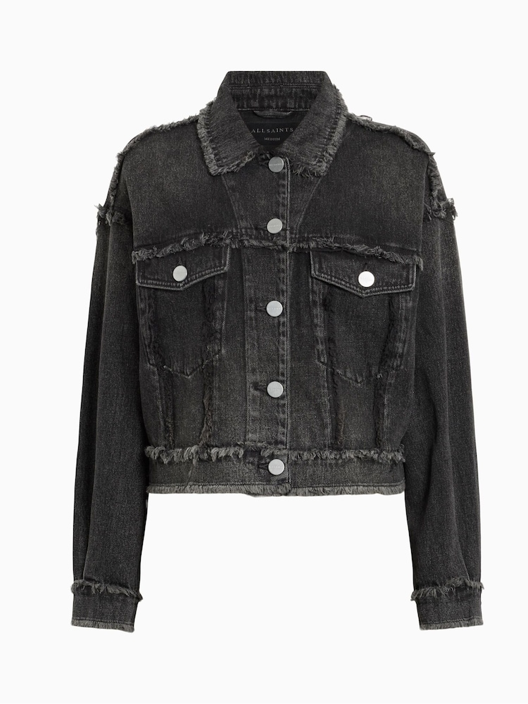 AllSaints Black Fray Claude Jacket - Image 8 of 8