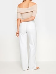 Long Tall Sally White Wide Leg 100% Cotton Jeans - Image 4 of 5