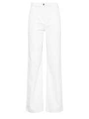Long Tall Sally White Wide Leg 100% Cotton Jeans - Image 5 of 5