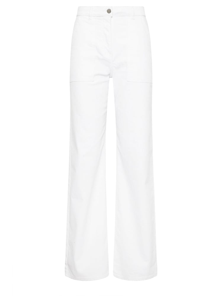 Long Tall Sally White Wide Leg 100% Cotton Jeans - Image 5 of 5