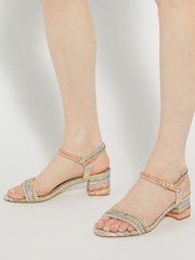 Dune London Maude Sandalen mit Blockabsatz und Regenbogen-Flechtdesign - Bild 1 von 6