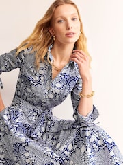Boden Blue Amy 100% Cotton Midi Shirt Dress - Image 1 of 5
