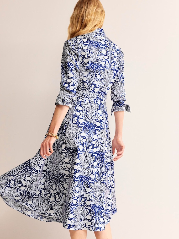 Boden Blue Amy 100% Cotton Midi Shirt Dress - Image 2 of 5