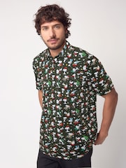 Green Snoopy Christmas Print Polo Shirt - Image 3 of 8