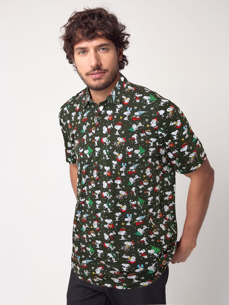 Vert Snoopy - Polo à imprimé de Noël - Image 3 of 8