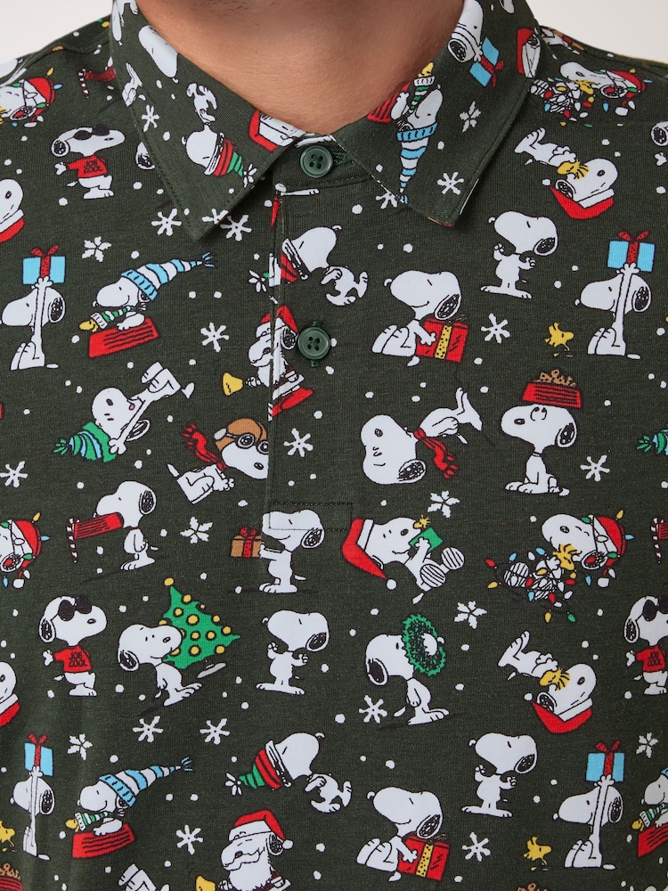 Vert Snoopy - Polo à imprimé de Noël - Image 5 of 8