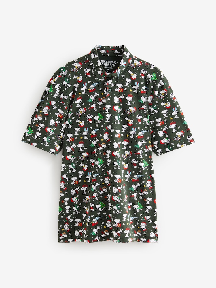 Vert Snoopy - Polo à imprimé de Noël - Image 6 of 8