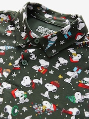 Green Snoopy Christmas Print Polo Shirt - Image 7 of 8