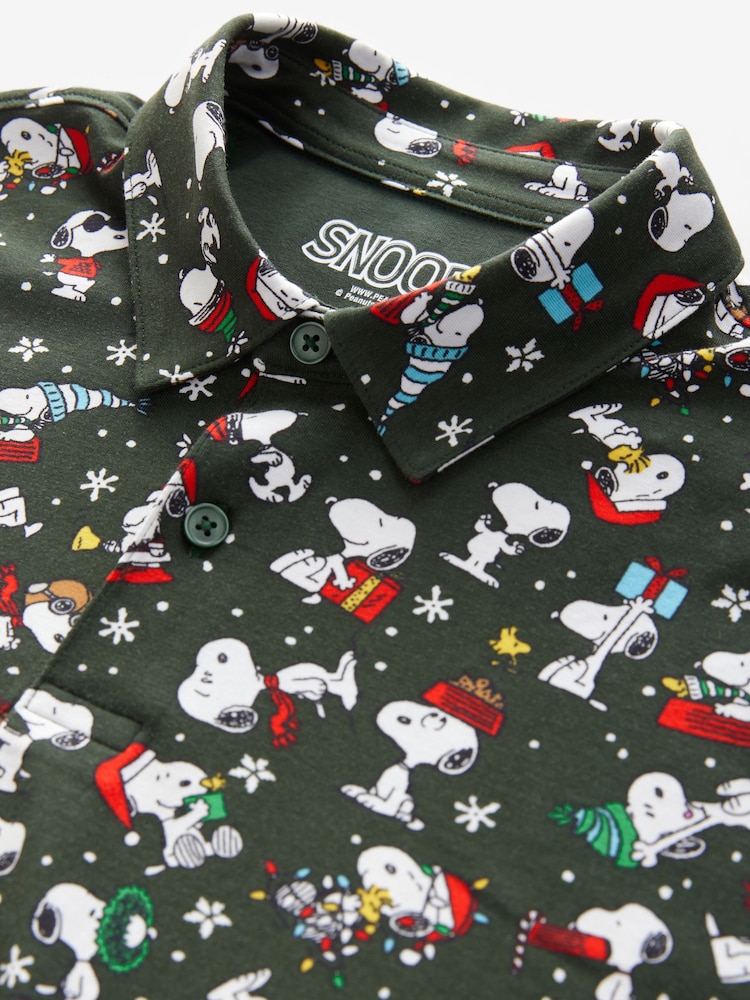 Vert Snoopy - Polo à imprimé de Noël - Image 7 of 8