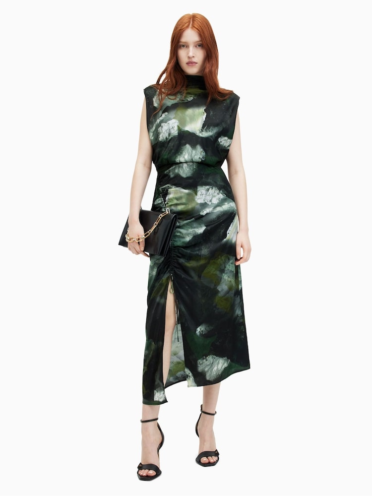AllSaints Green Isa Appalachian Dress - Image 1 of 7