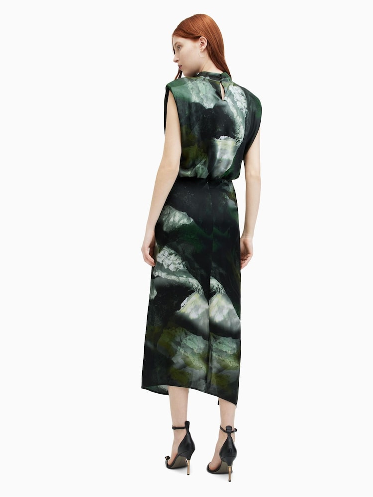 AllSaints Green Isa Appalachian Dress - Image 2 of 7