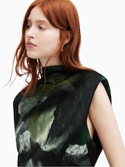 AllSaints Green Isa Appalachian Dress - Image 4 of 7