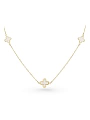 Beaverbrooks 9ct Gold Mother of Pearl Clover Necklace - Image 1 of 6