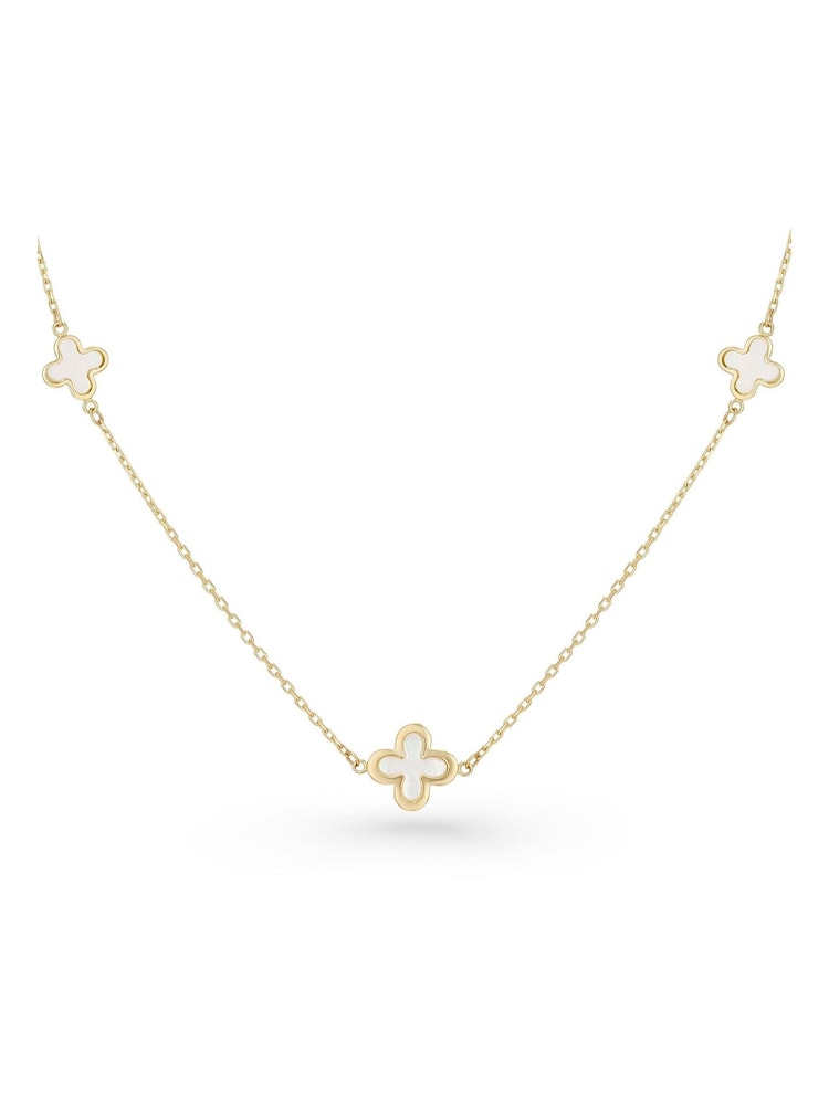 Beaverbrooks 9ct Gold Mother of Pearl Clover Necklace - Image 1 of 6