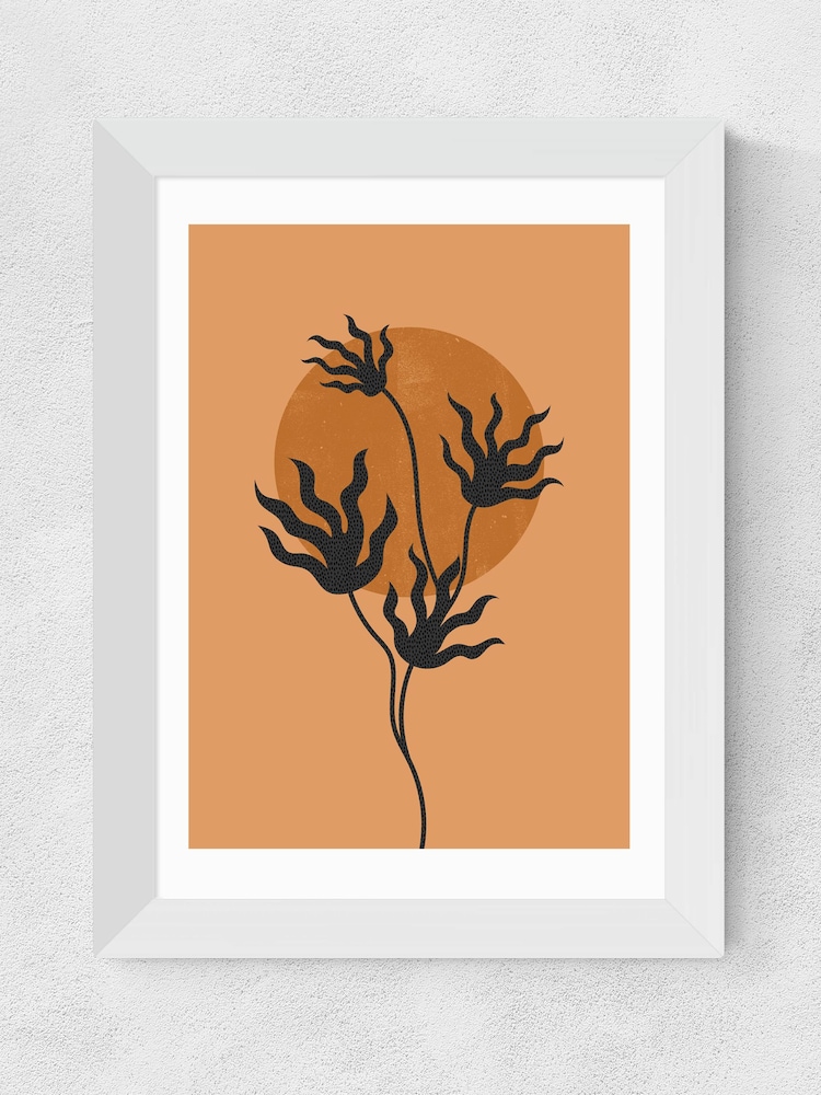 East End Prints White Plant At Dusk Framed Art Print - Image 1 of 3