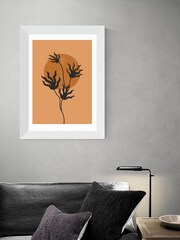 East End Prints White Plant At Dusk Framed Art Print - Image 2 of 3