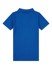 Jack Wills Blue Boys Edge Ribbing 100% Cotton Polo Shirt - Image 6 of 7