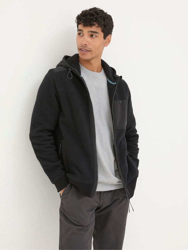 FatFace Black Dark Skies Dalton Fleece Hoodie - Image 1 of 3