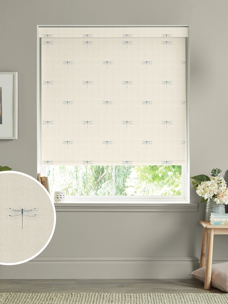 Sophie Allport Teal Blue Vector Dragonfly Made to Measure Roller Blinds - Image 1 of 6