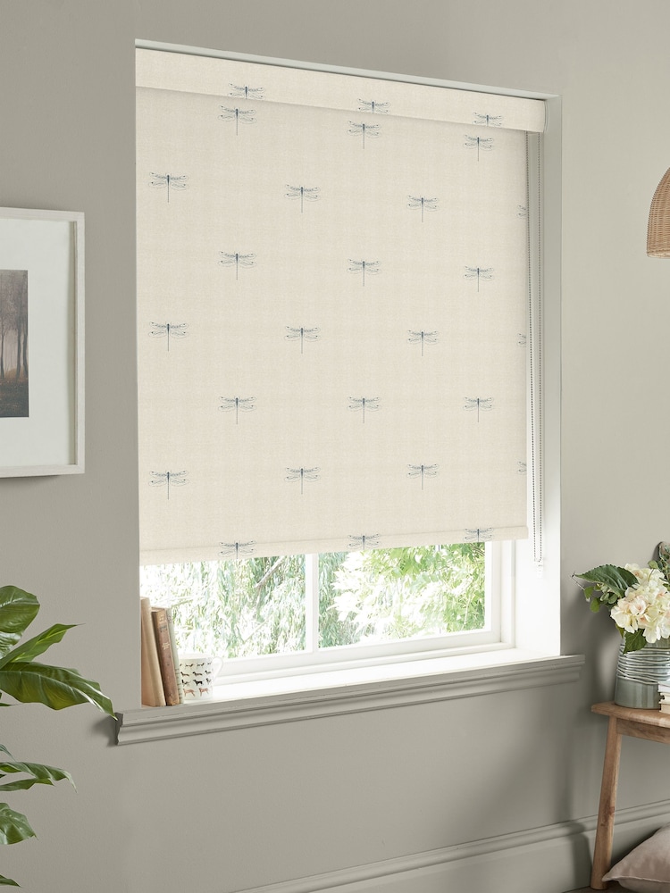 Sophie Allport Teal Blue Vector Dragonfly Made to Measure Roller Blinds - Image 2 of 6