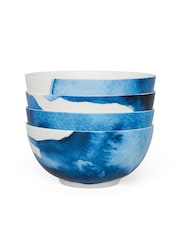 Rick Stein Set of 4 Blue Coves of Cornwall Pasta Bowls - Image 1 of 3