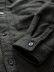 Dark Green Borg Lined Textured 100% Cotton Shacket - Image 9 of 10