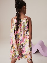 Pink/Yellow Graffiti Butterfly Crinkle Texture Playsuit (3-16yrs) - Image 3 of 6