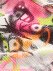 Pink/Yellow Graffiti Butterfly Crinkle Texture Playsuit (3-16yrs) - Image 6 of 6