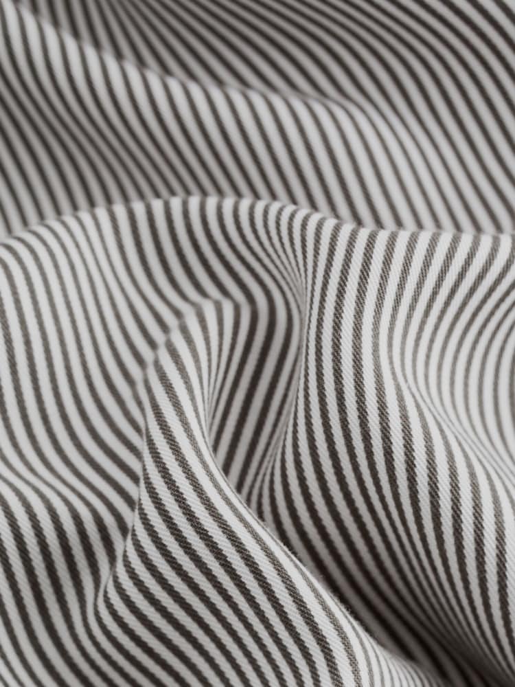 Black/Grey Stripe Washed Ruffle Neck Long Sleeve Blouse - Image 5 of 5