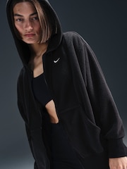 Nike Black Phoenix Plush Oversized Cozy Fleece Full-Zip Hoodie - Image 3 of 6