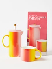 Oliver Bonas Pink Mini Tresillo Ombre Cafetiere and Mug Set - Image 2 of 4