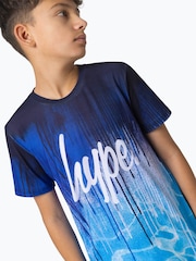 Hype. Boys Blue Multi Pool Drips T-Shirt - Image 4 of 4