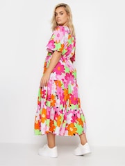 Yours Curve Pink Angel Sleeve Midi Dress - Image 3 of 4